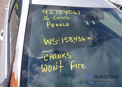 2016 Toyota Corolla Le z USA, uszkodzony, nr VIN 2T1BURHE0GC644518